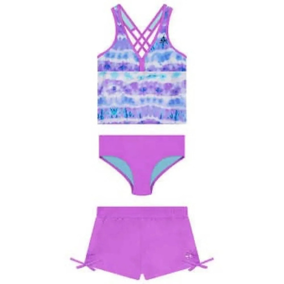 #15 Gerry Youth 3-piece Swim Set, Purple Large 14/16 - Picture 1 of 8